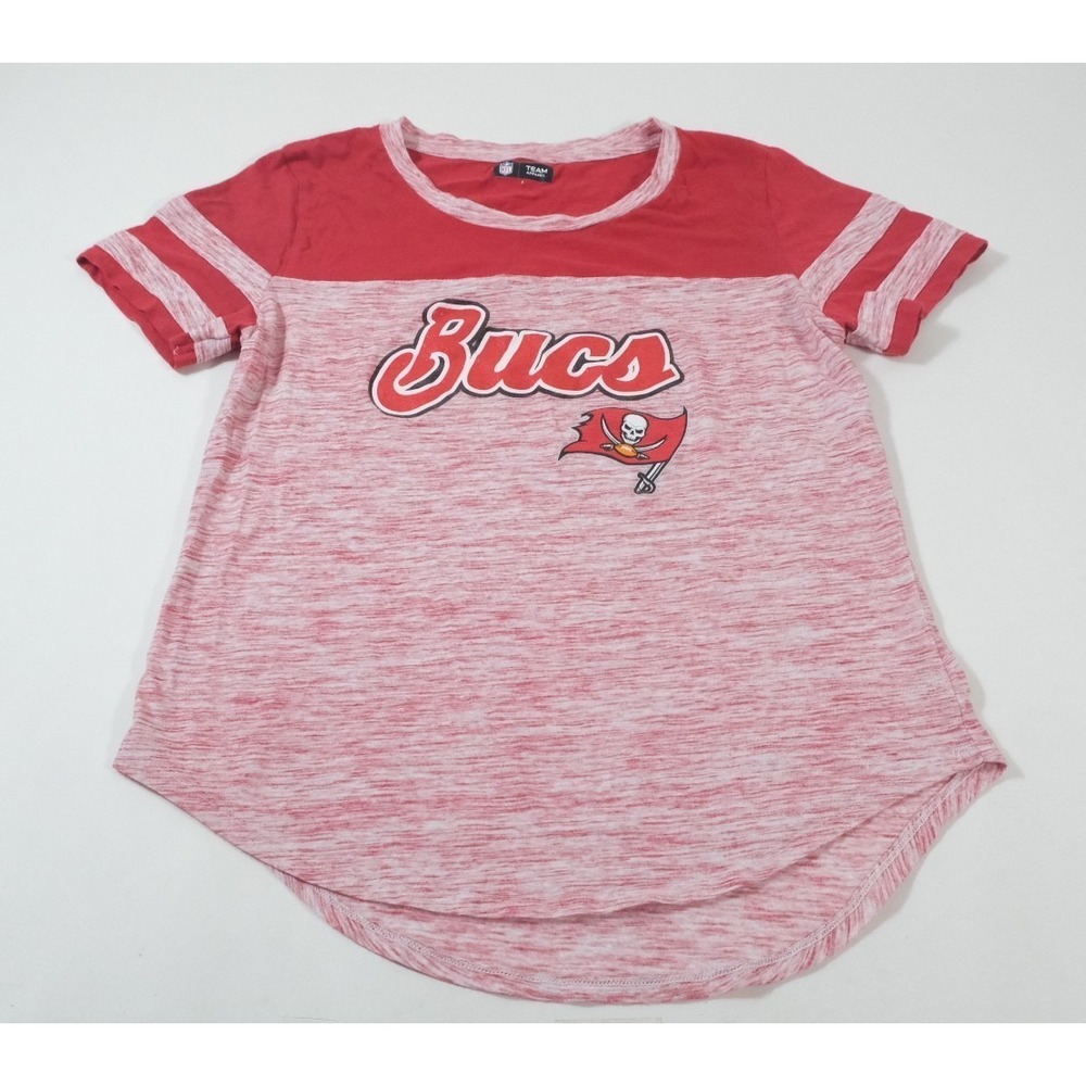 NFL Team Apparel Shirt Womens L Red Tampa Bay Buccaneers Bucs Graphicβ Space Dye